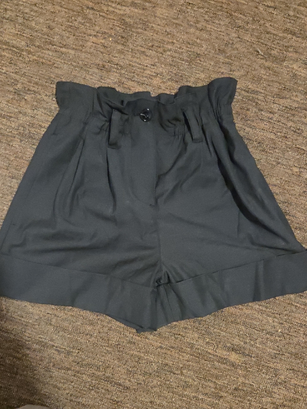 Sunday Best Black High-Waist Paperbag Shorts